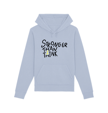 Serene Blue 'Stronger than I think' By The Doodle Boy - Organic Hoodie